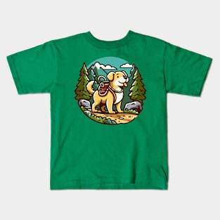 yellow lab hiking Kids T-Shirt